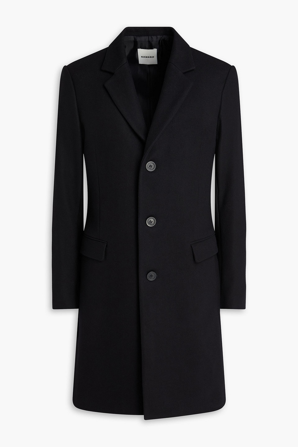 SANDRO WOOL-BLEND FELT COAT