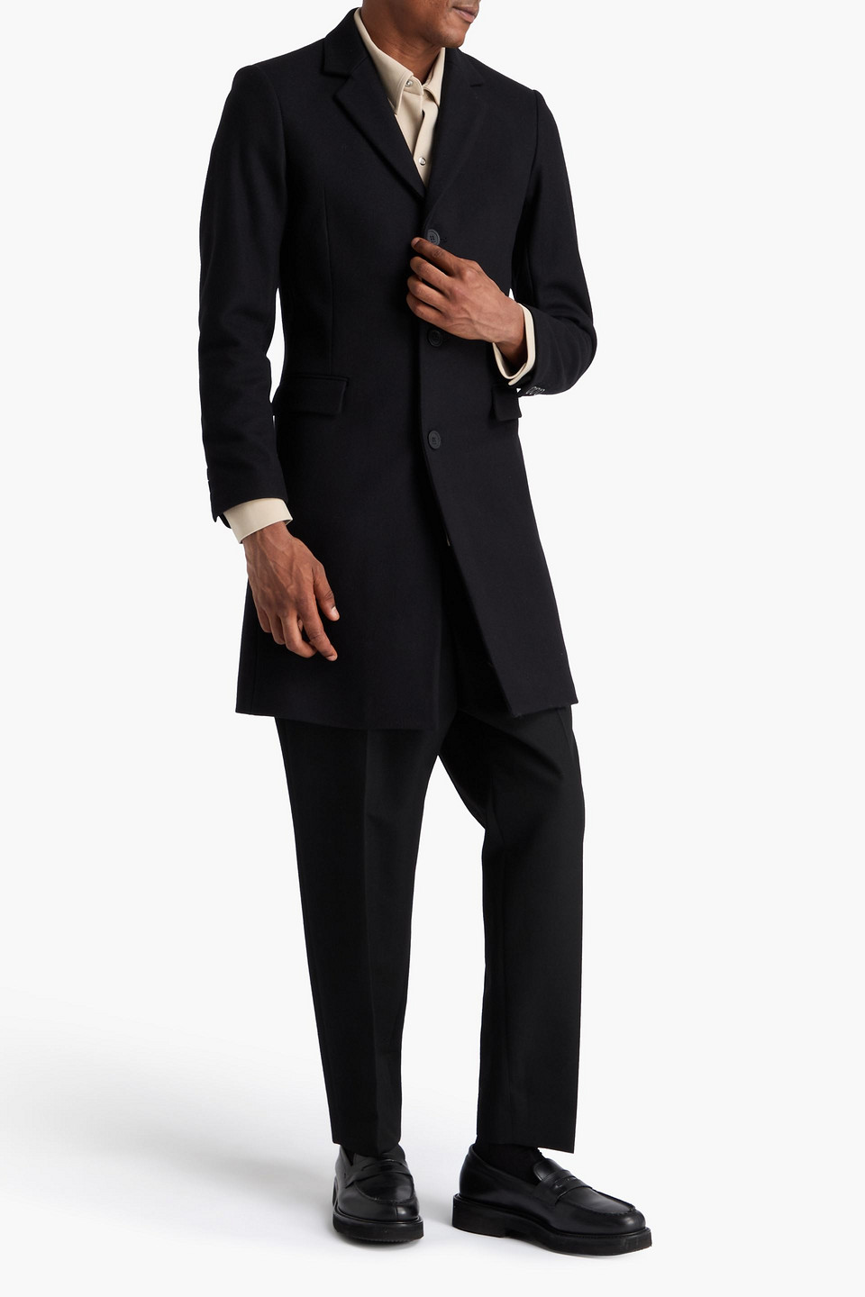 SANDRO WOOL-BLEND FELT COAT