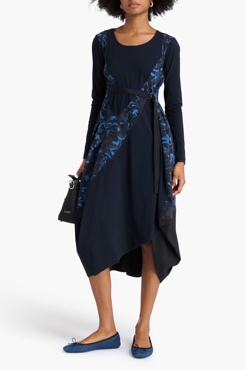 HIGH Patchwork floral-print stretch-jersey midi dress