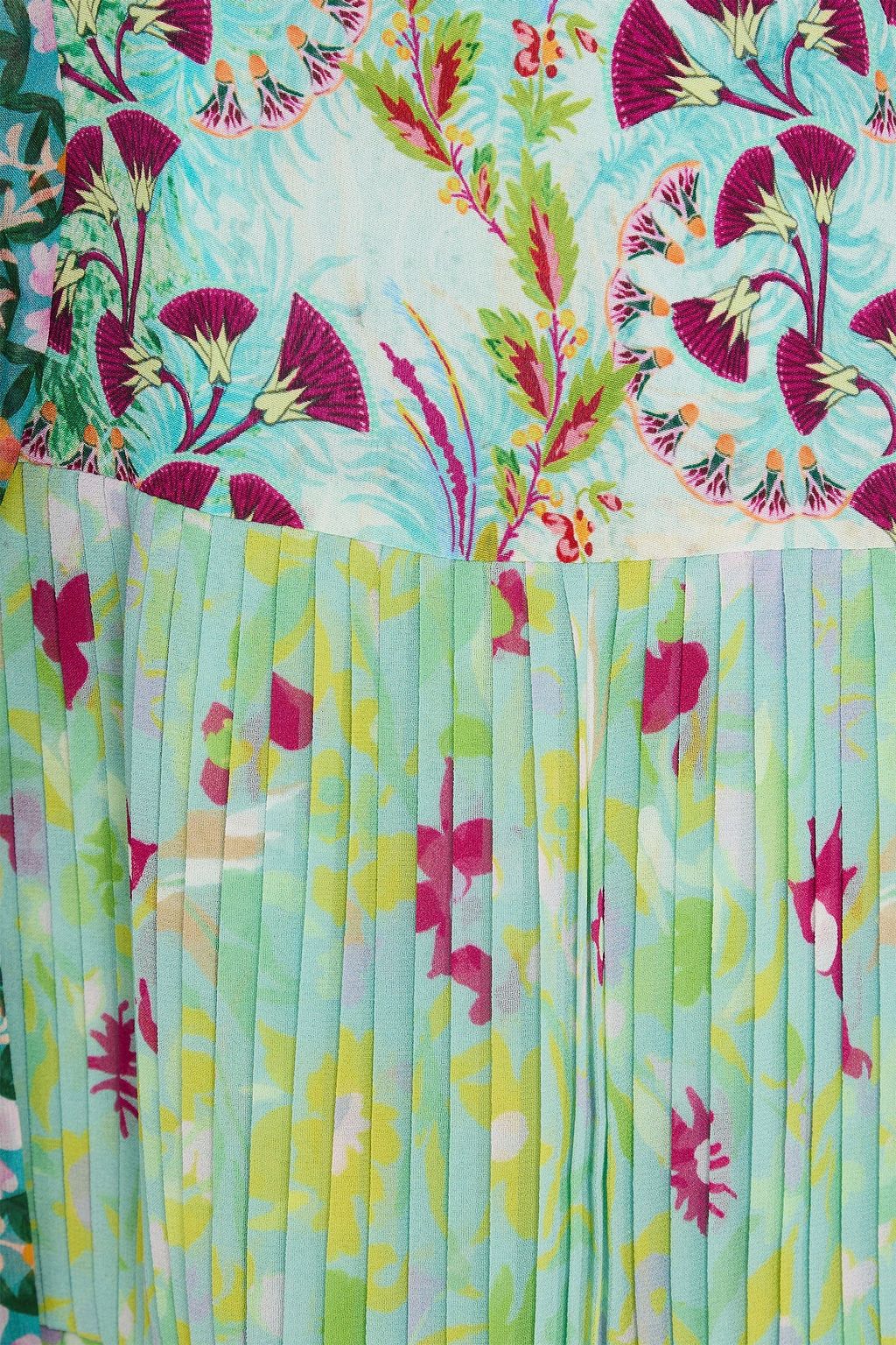 SALONI Bedrucktes Minikleid aus Crêpe de Chine aus Seide mit Wickeleffekt