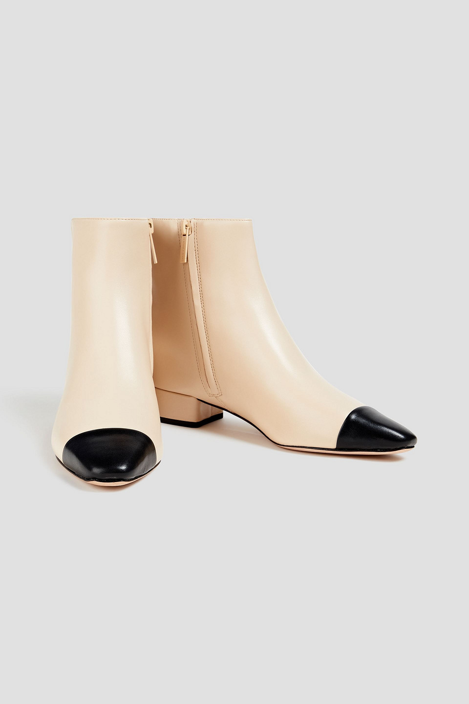  Veronica Beard - Cecile Two-tone Leather Ankle Boots - White - Us 5 