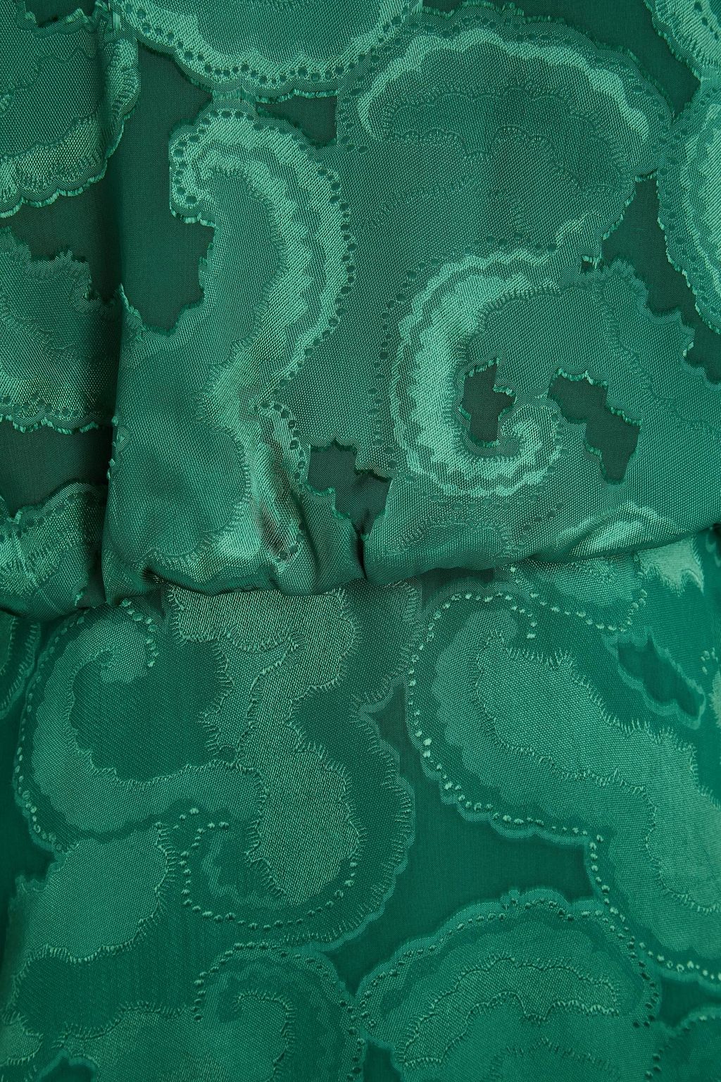SALONI Minikleid aus glänzendem Jacquard mit Rüschen