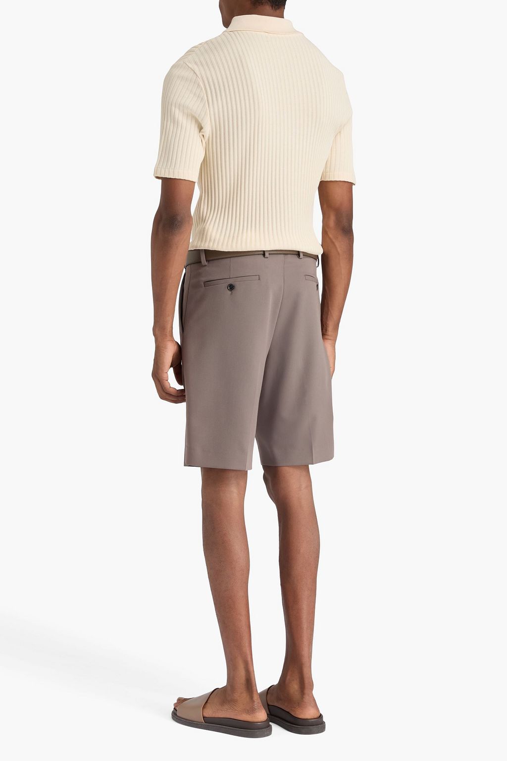 SANDRO Ribbed cotton polo shirt