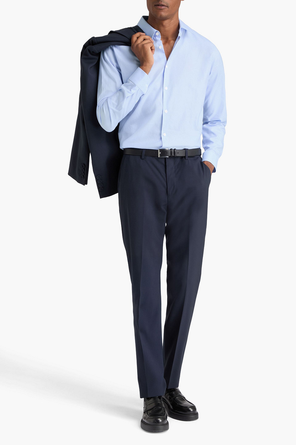  Sandro - Hemd Aus Baumwoll-oxford - Blau - Xs 