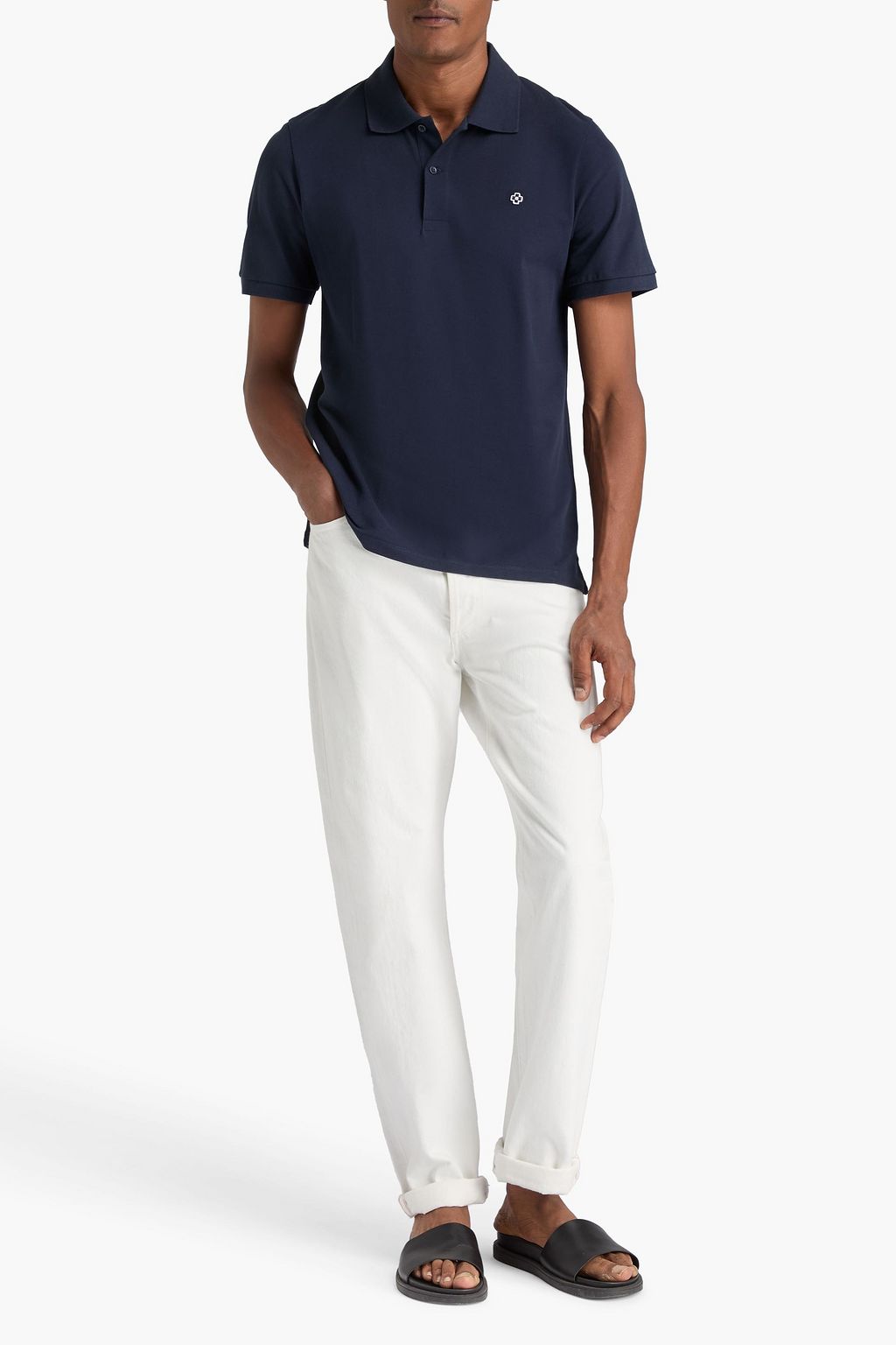 SANDRO Cotton-piqué polo shirt