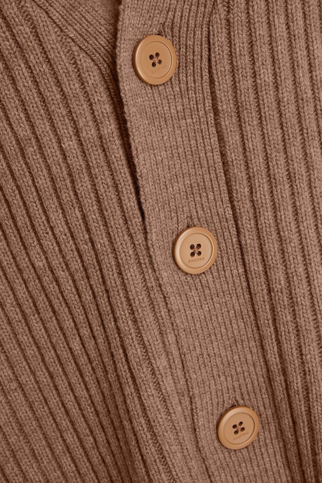 SANDRO Daniel ribbed wool-blend cardigan