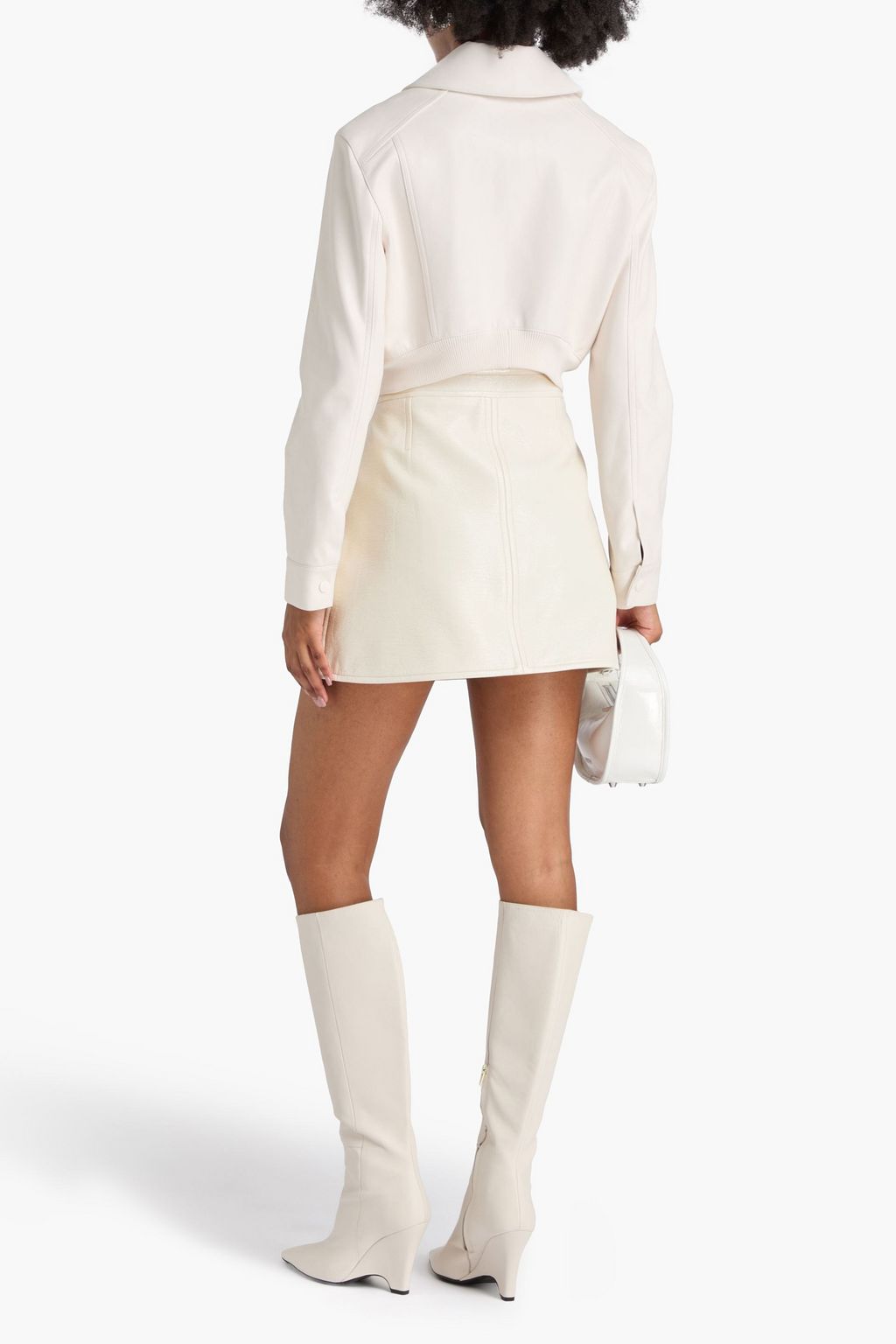 COURRÈGES Minirock aus Vinyl in Knitteroptik