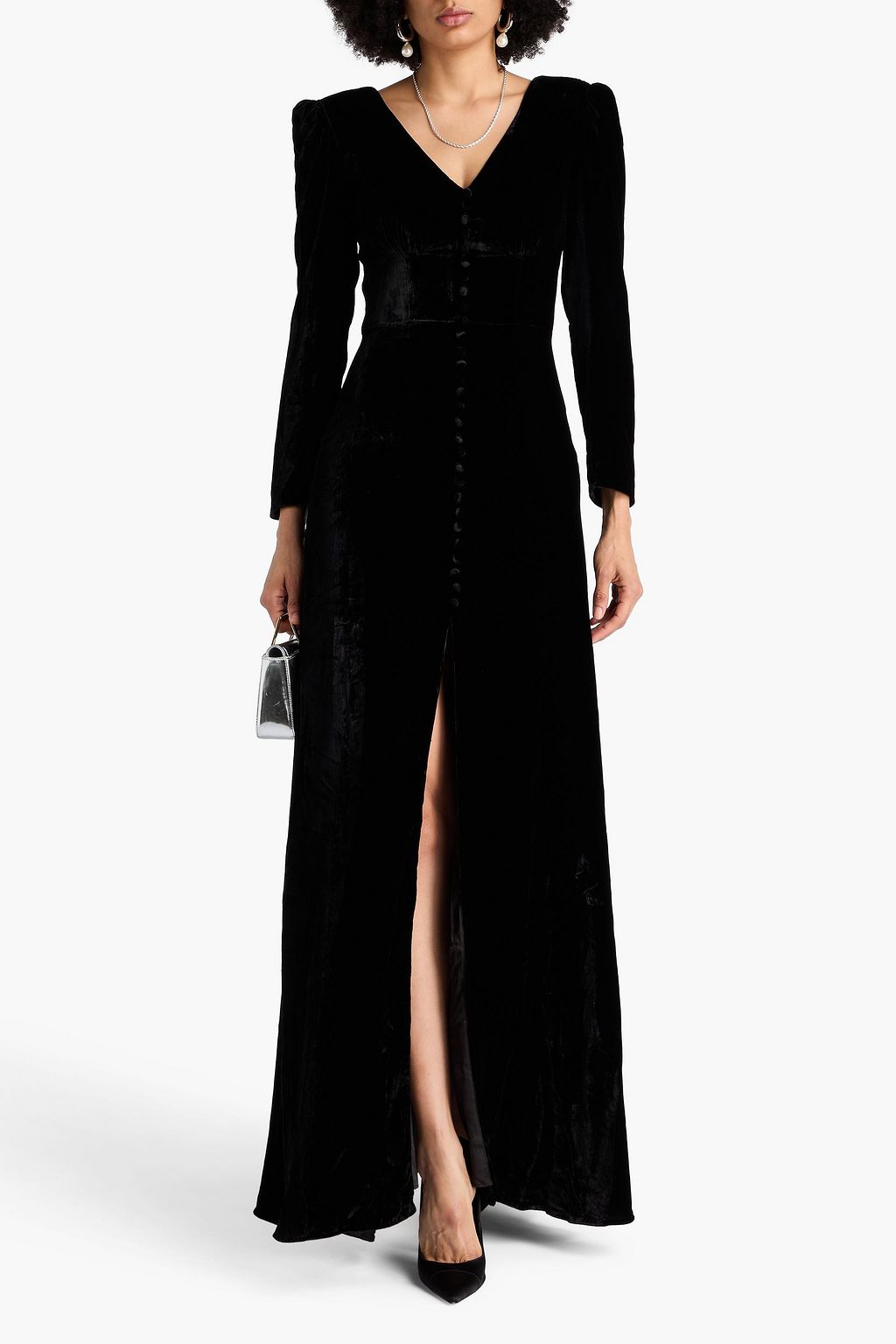 SALONI Margot velvet maxi dress