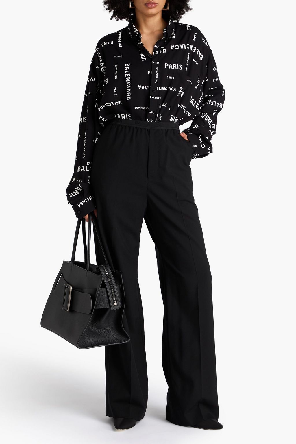 BALENCIAGA Wool-crepe wide-leg pants