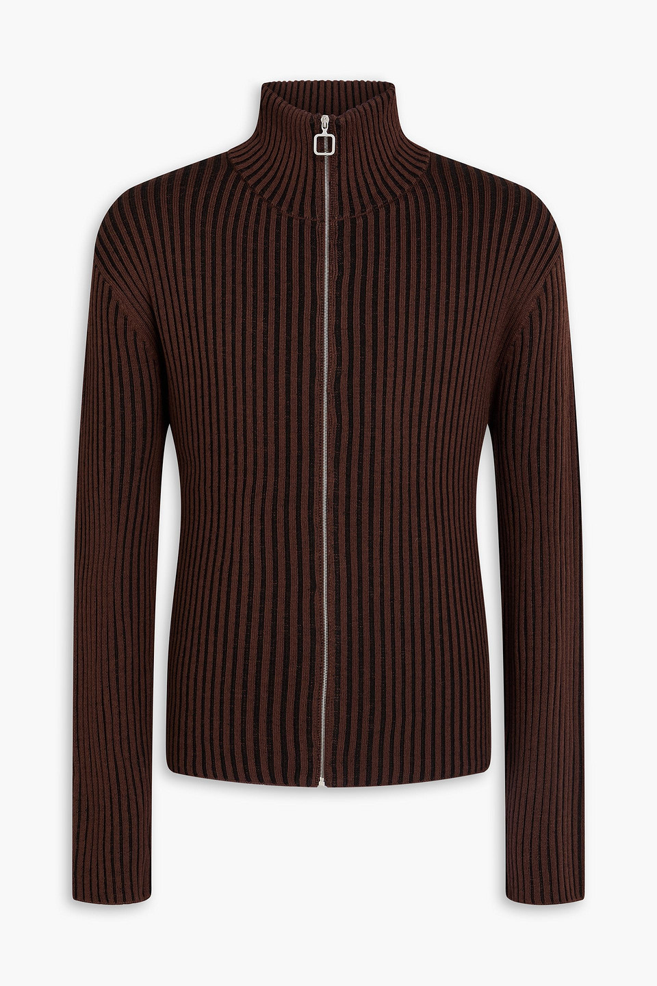 SANDRO RIBBED-KNIT CARDIGAN