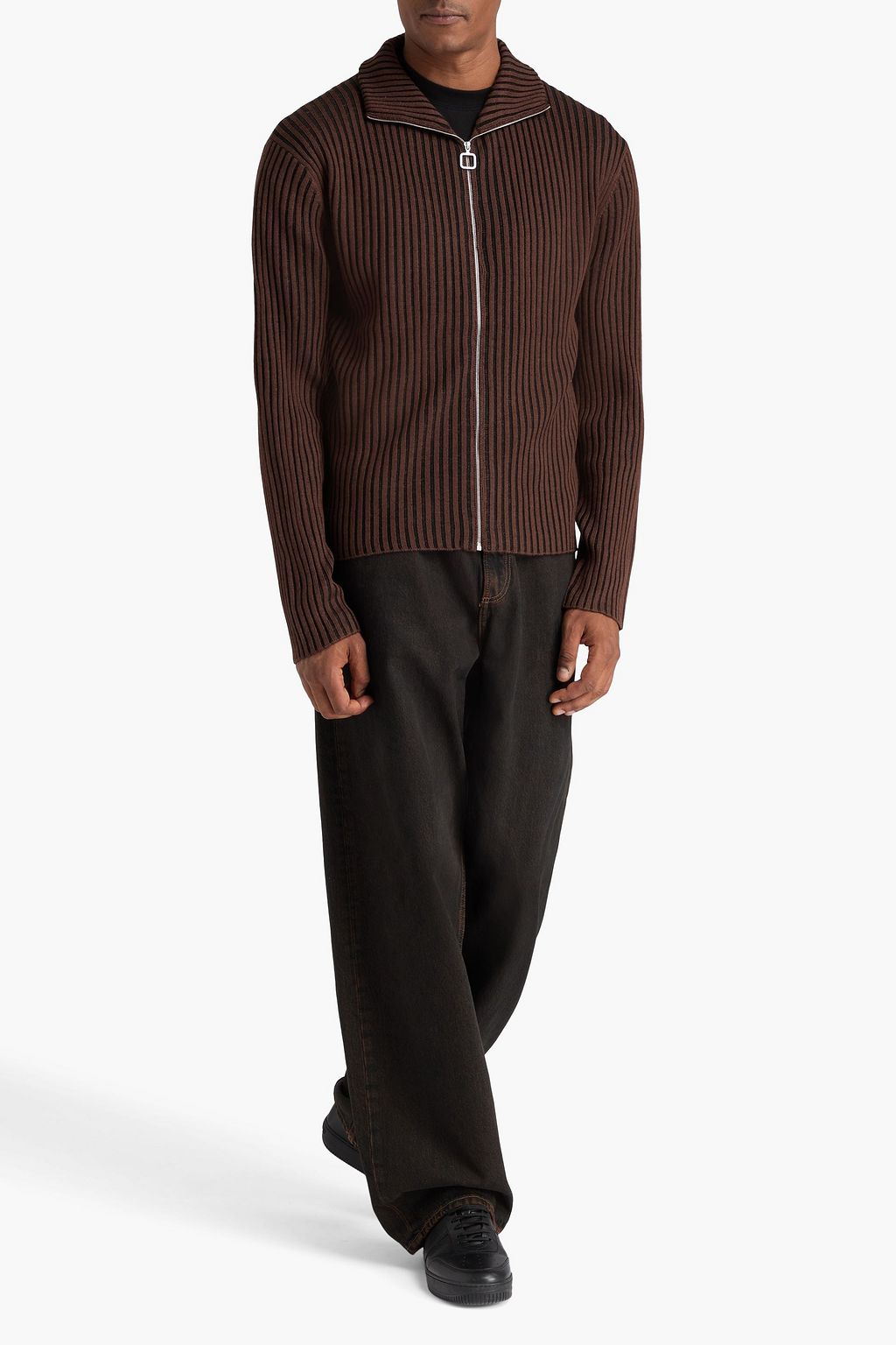 SANDRO Ribbed-knit cardigan