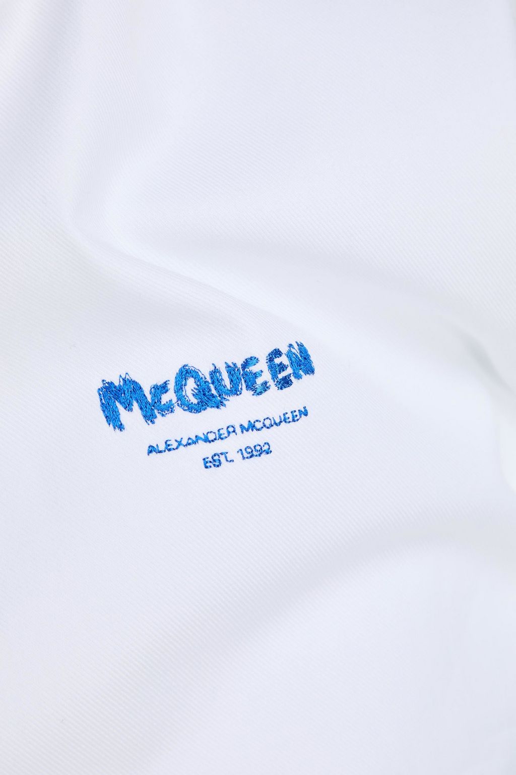 MCQUEEN Embroidered cotton-twill shirt