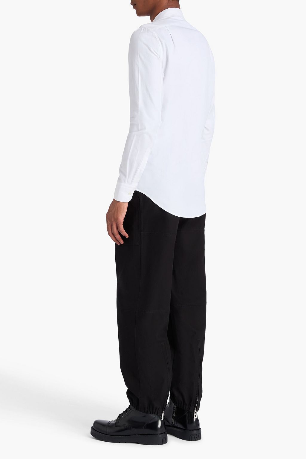 MCQUEEN Embroidered cotton-twill shirt