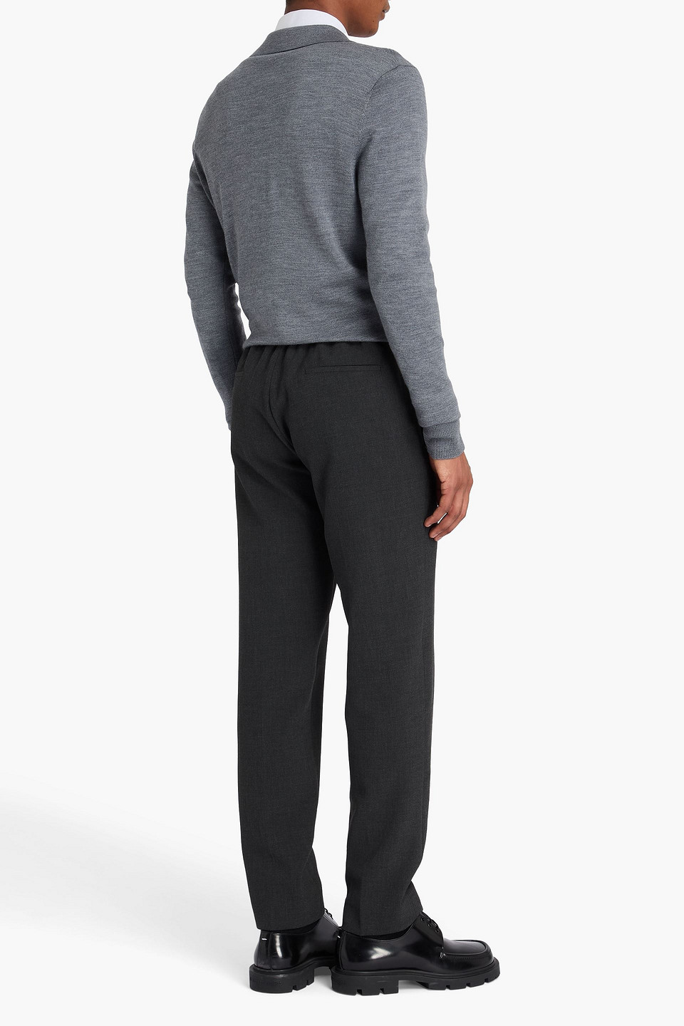 SANDRO WOOL-BLEND POLO SWEATER
