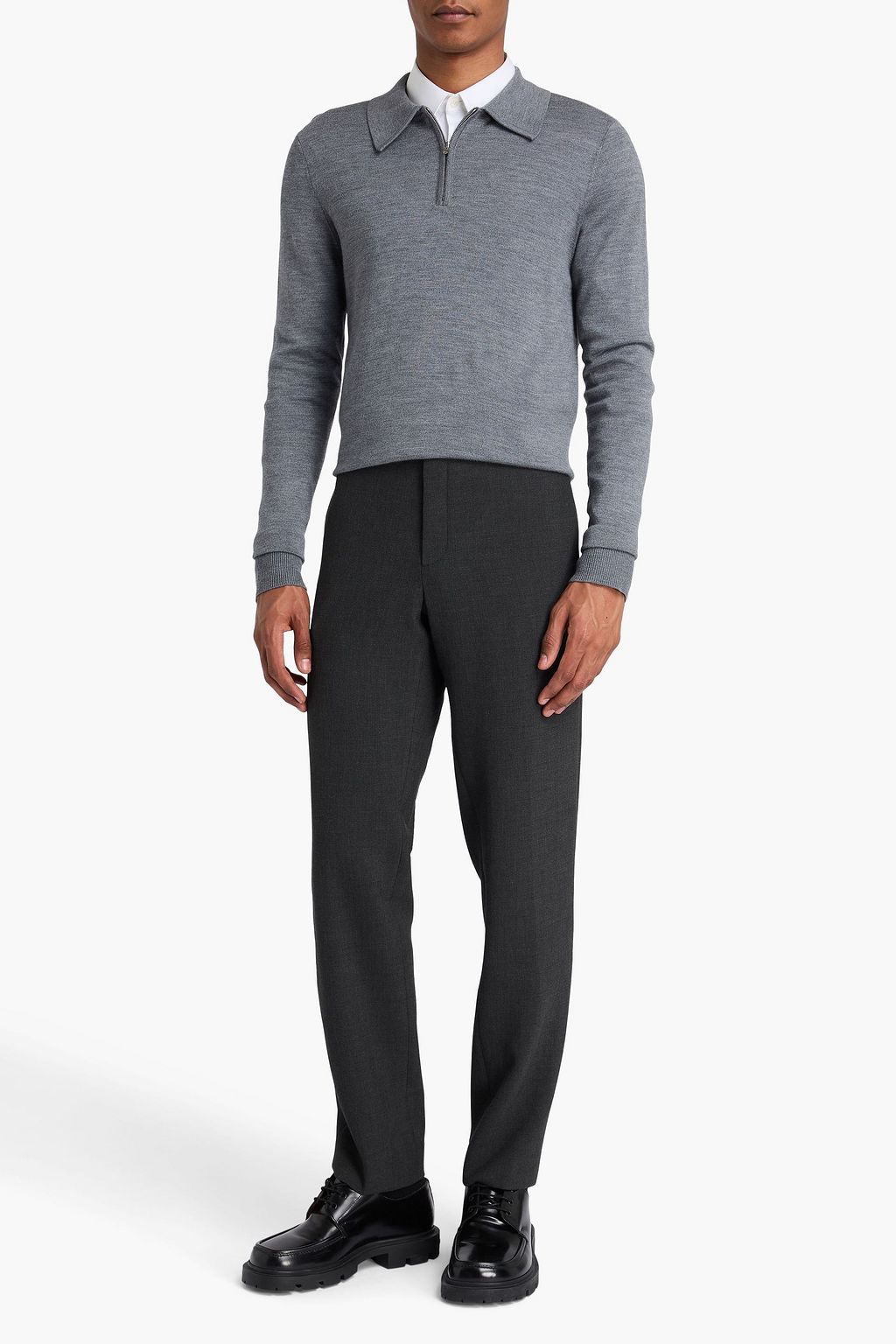 SANDRO Wool-blend polo sweater