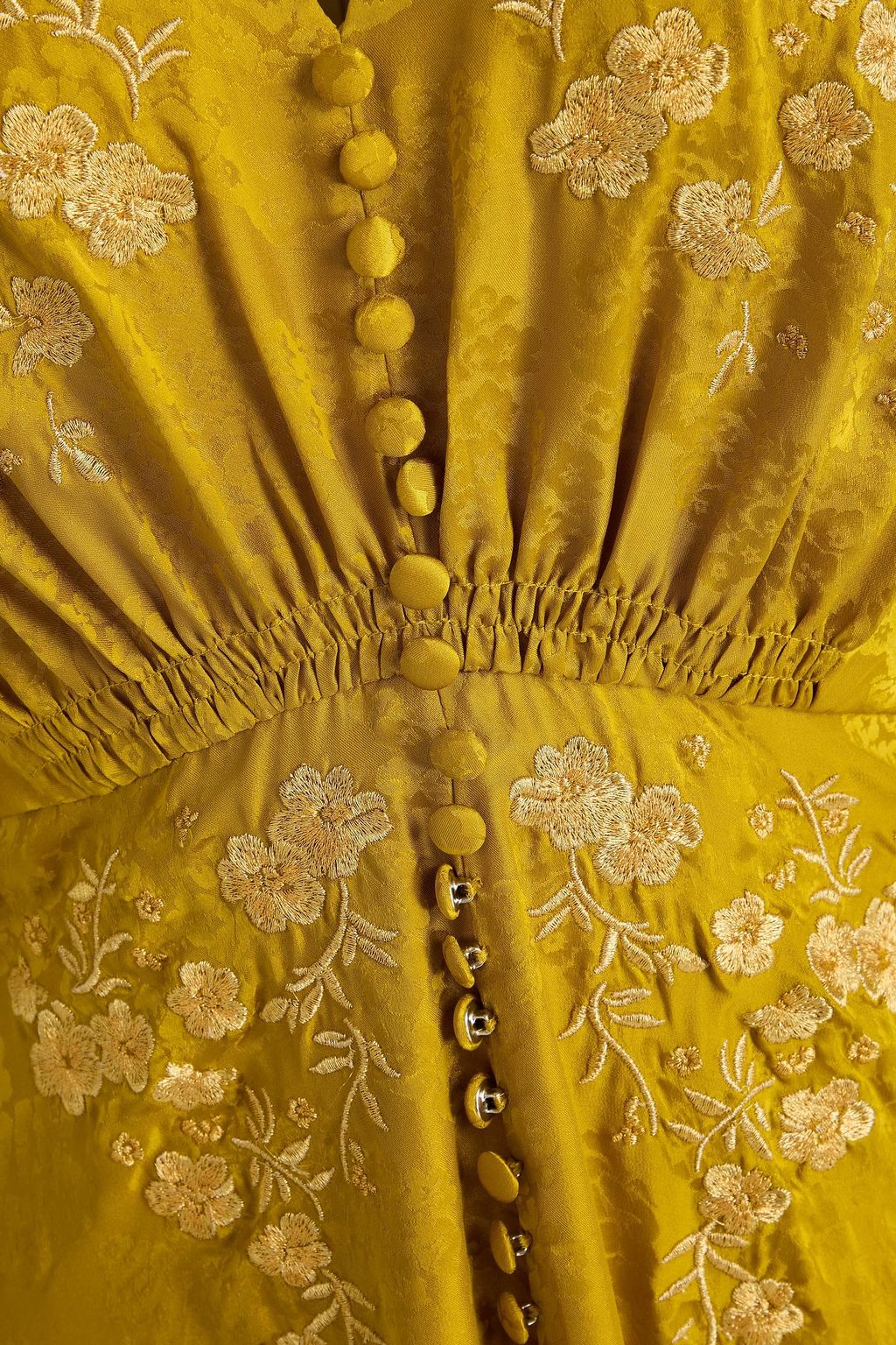 SALONI Midikleid „Lea“ aus Seiden-Jacquard mit Verzierung