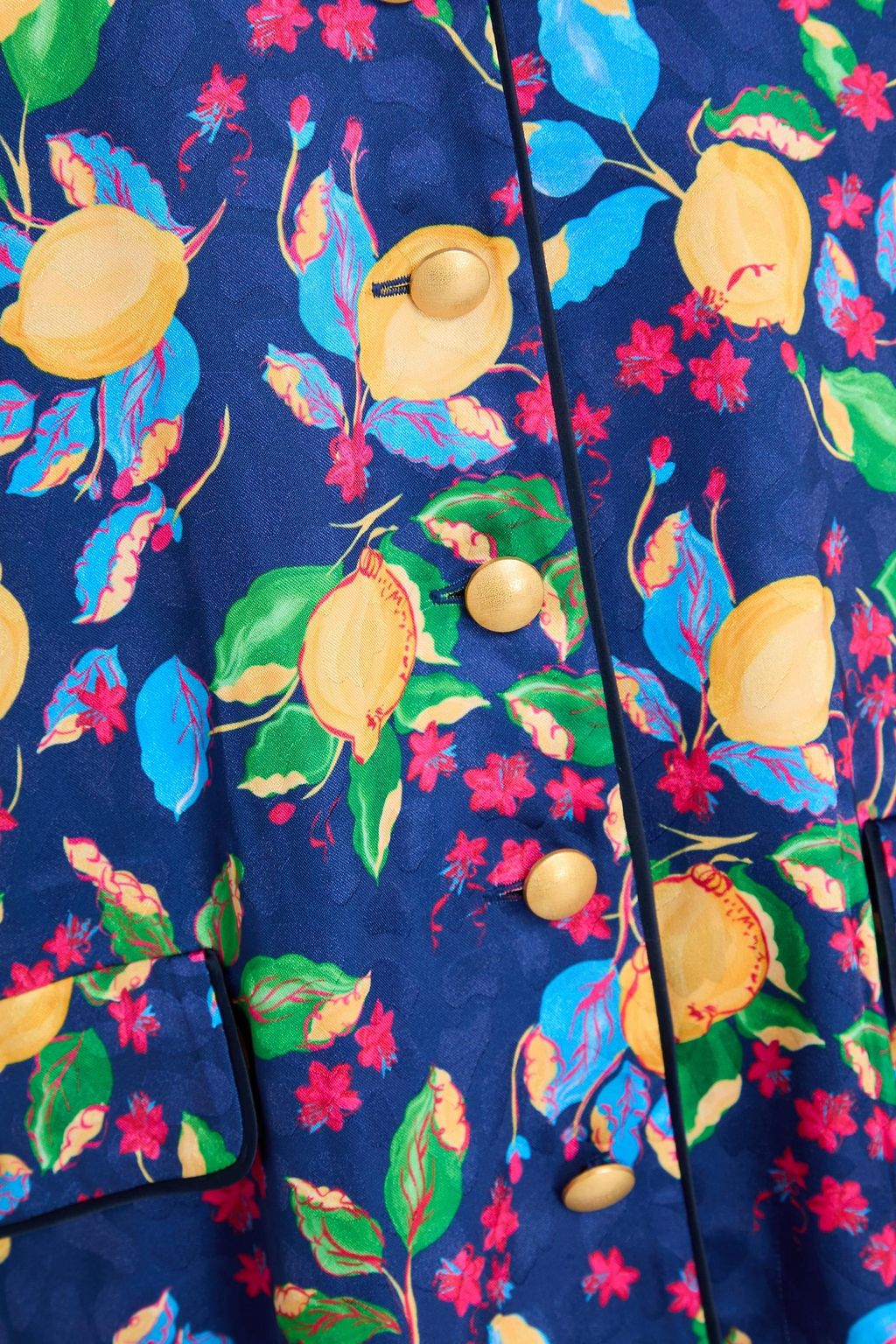 SALONI Hemdkleid in Midilänge aus glänzendem Jacquard mit Print