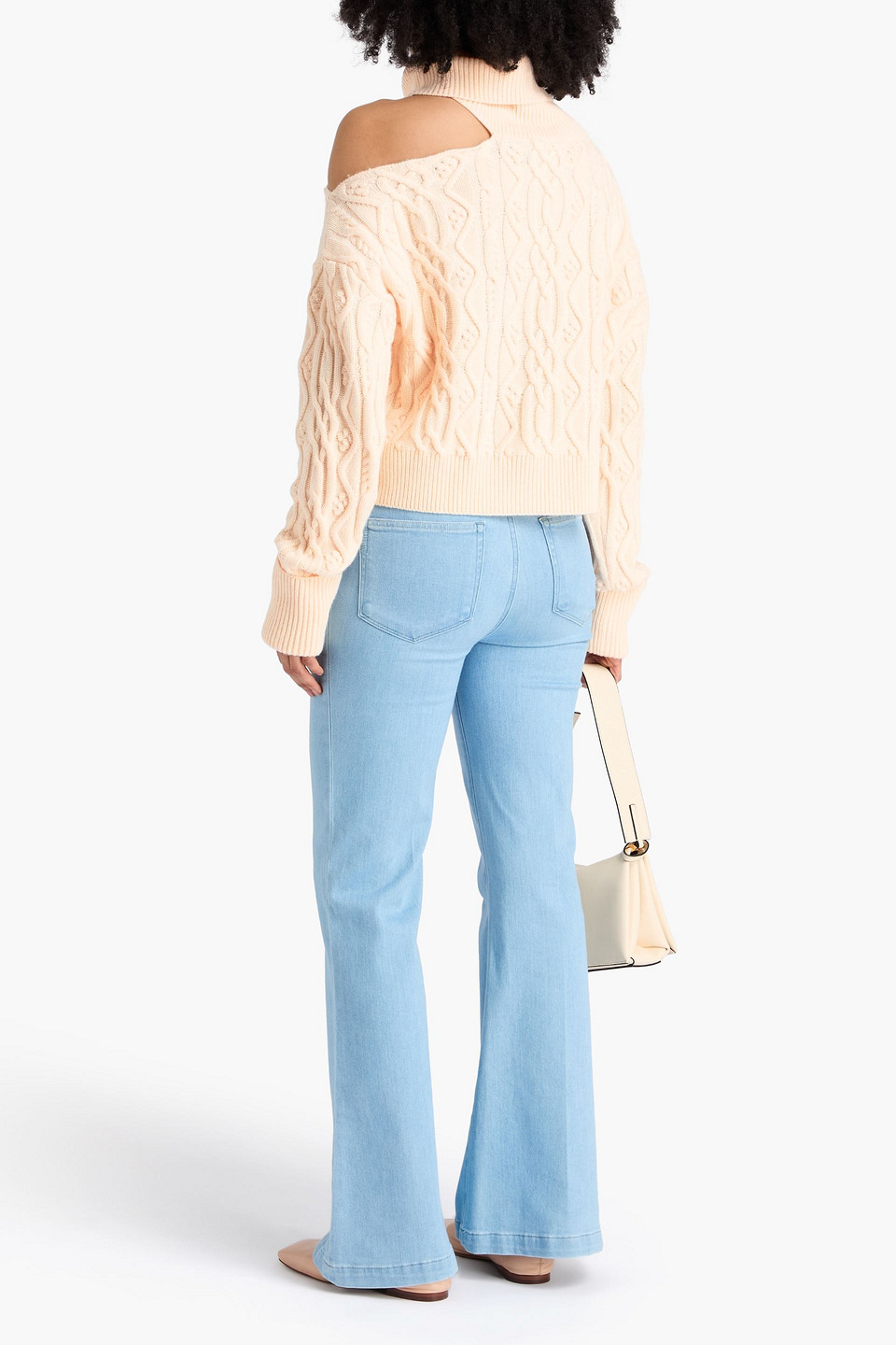  Paige - Rollkragenpullover „raudi“ Aus Einer Wollmischung Mit Zopfstrickmuster Und Cut-outs - Weiß - L 
