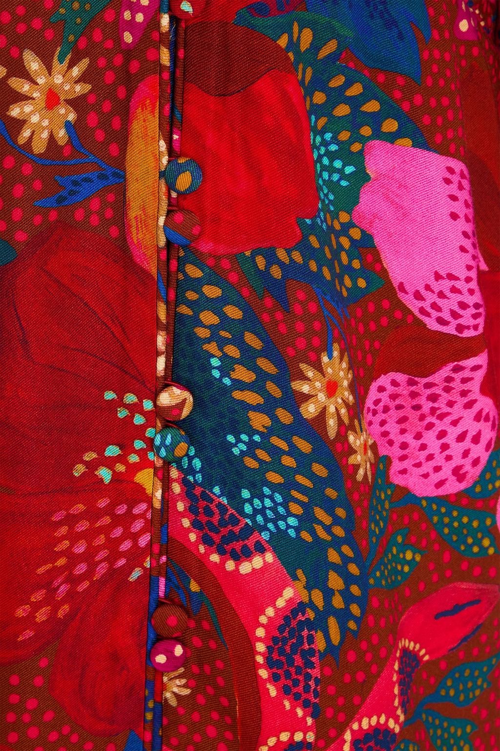 FARM RIO Floral-print twill mini dress