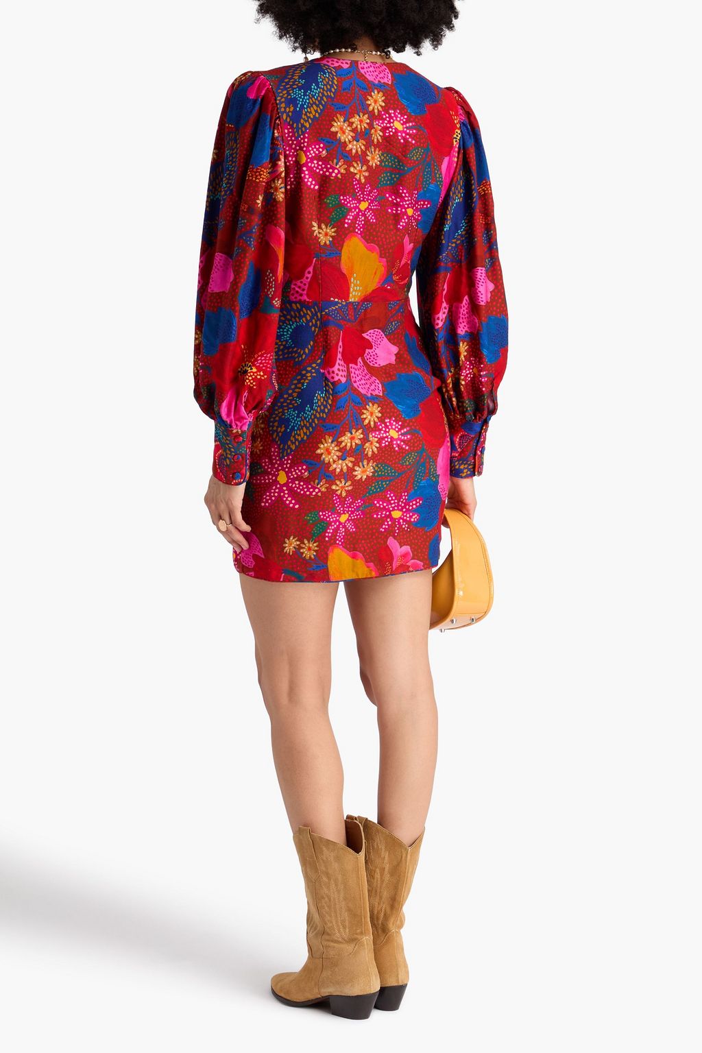 FARM RIO Floral-print twill mini dress