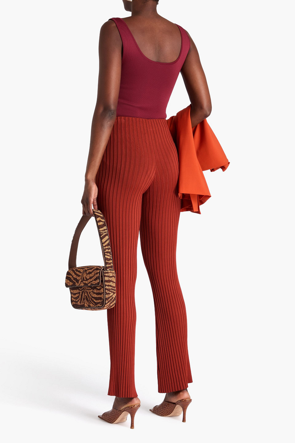  Galvan London - Ribbed-knit Flared Pants - Red - S 