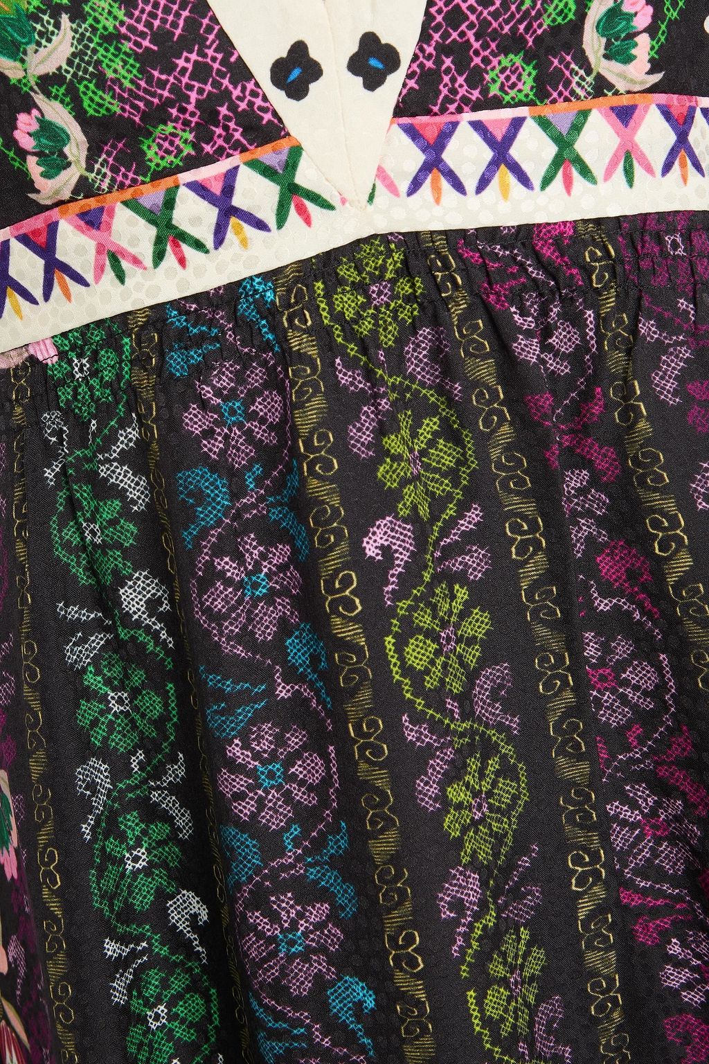 SALONI Midikleid „Tabitha“ aus glänzendem Seiden-Jacquard mit Print