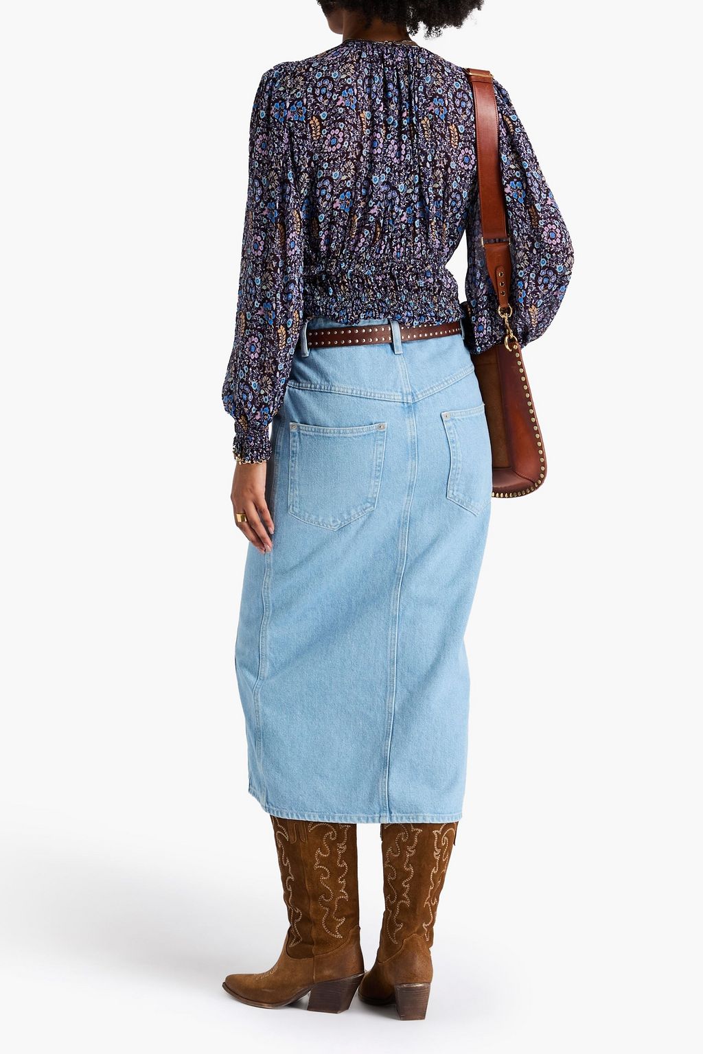 MARANT ÉTOILE Vandy denim midi skirt