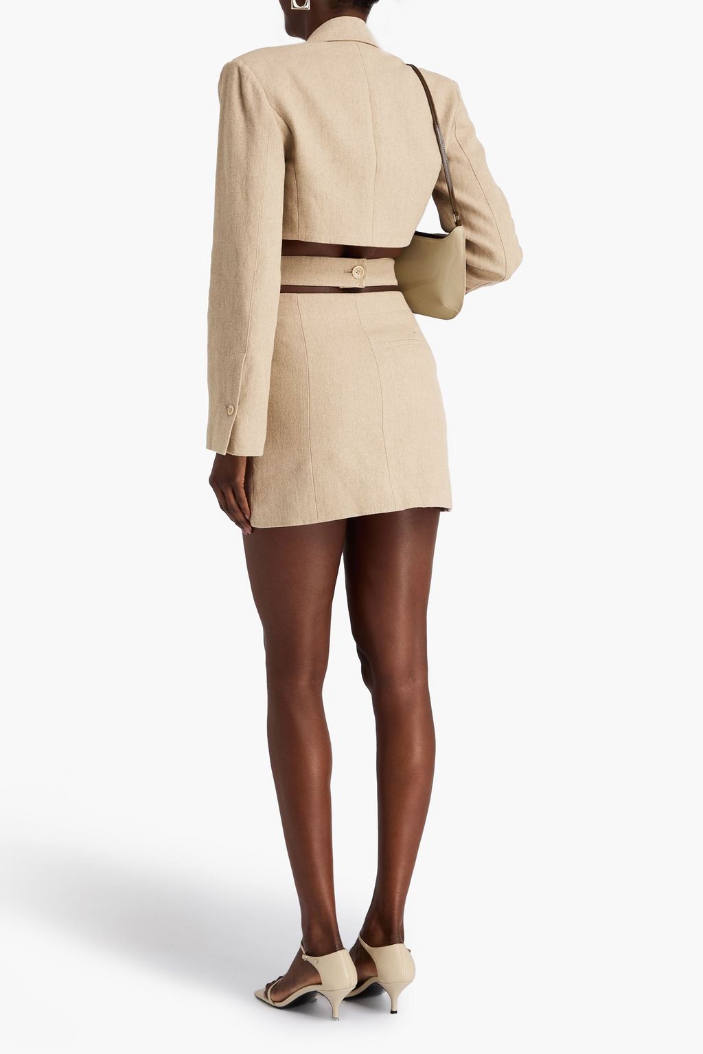 JACQUEMUS Bari Smoking-Minikleid aus Leinen mit Cut-outs