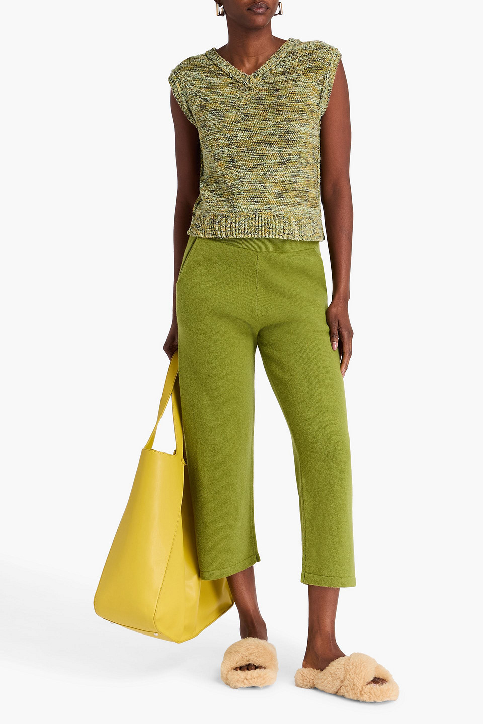  The Elder Statesman - Cropped Hose Mit Geradem Bein Aus Einer Merinowoll-kaschmirmischung - Grün - Xs 