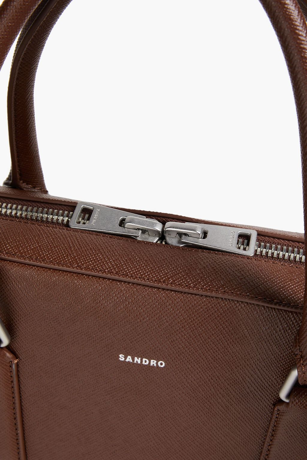 SANDRO Textured-leather briefcase