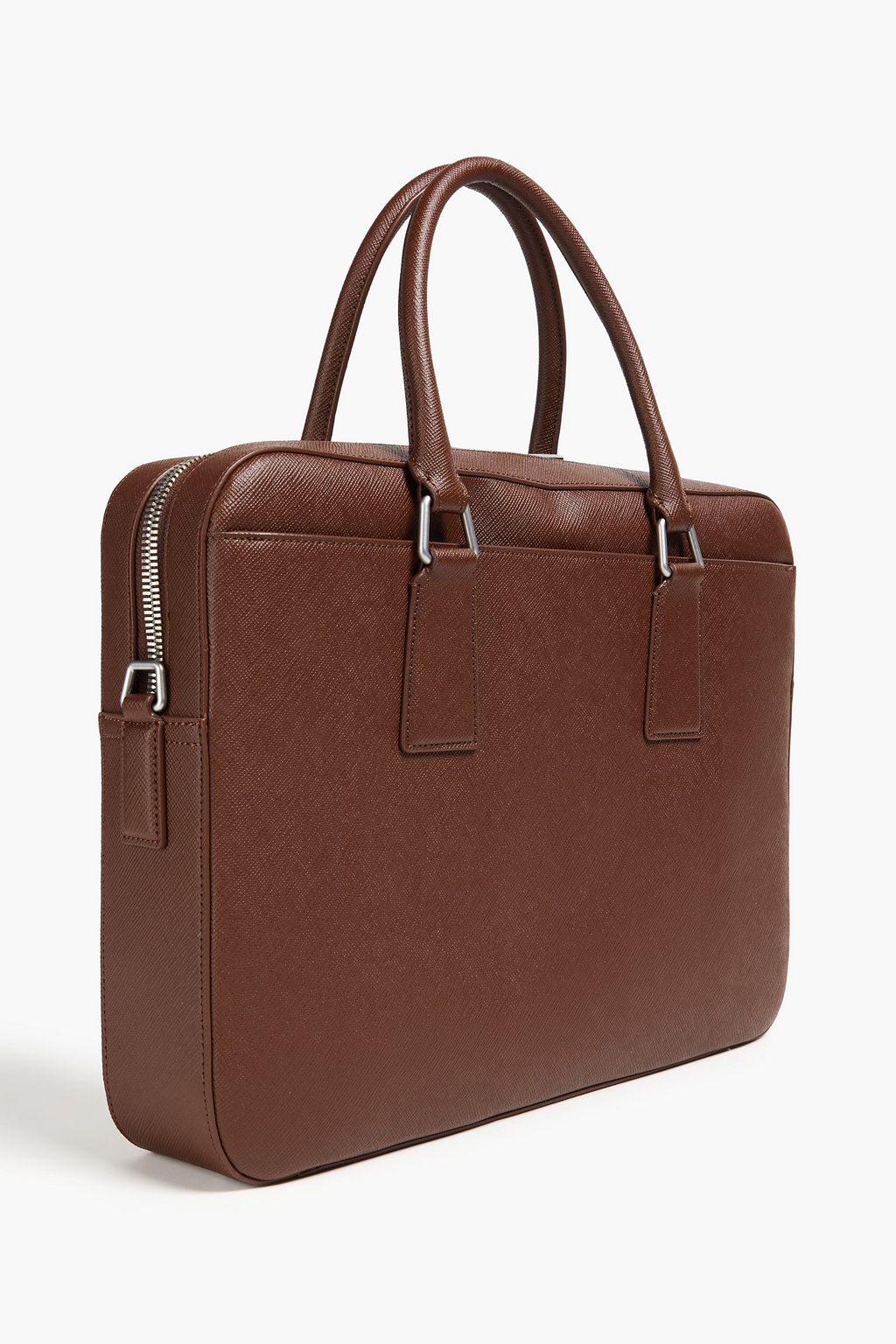 SANDRO Textured-leather briefcase