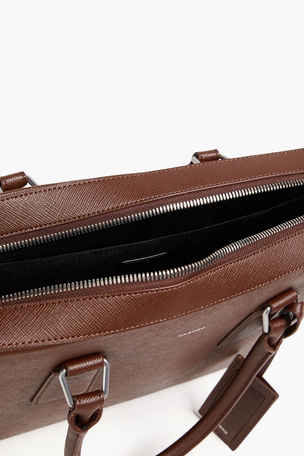 SANDRO Textured-leather briefcase