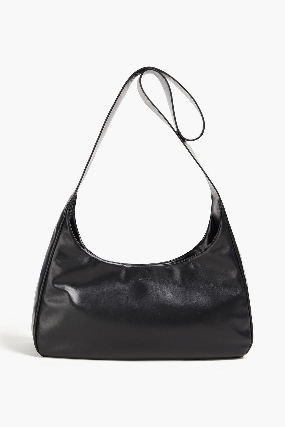 Sandro Leather Messenger Bag In Black