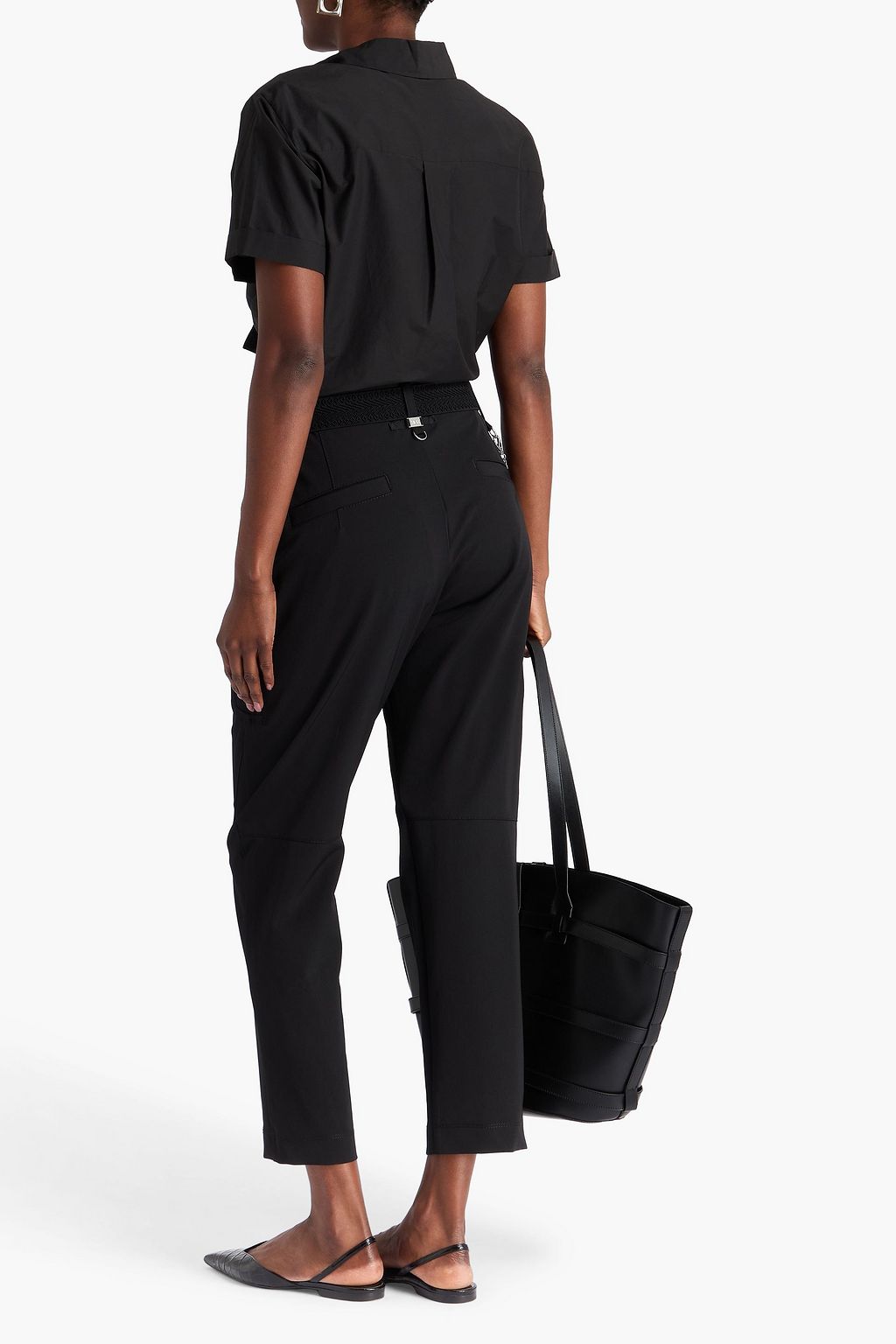HIGH Cropped chain-embellished stretch-jersey tapered pants