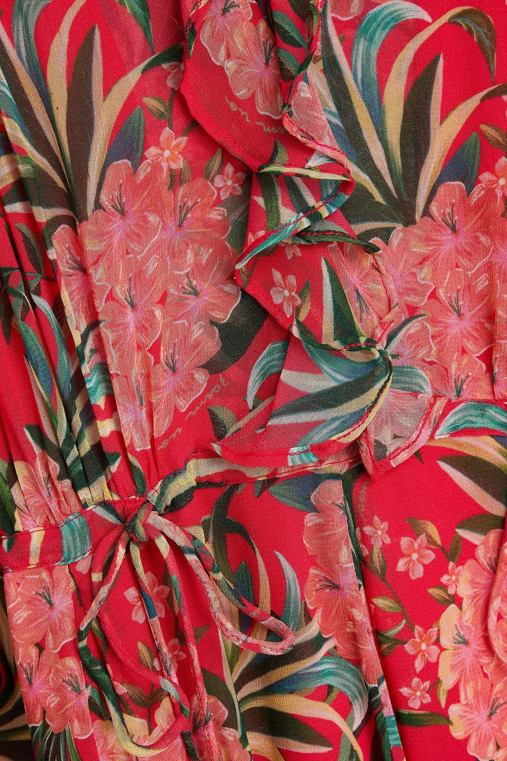 FARM RIO Minikleid aus Gaze mit Blumenprint und Rüschen
