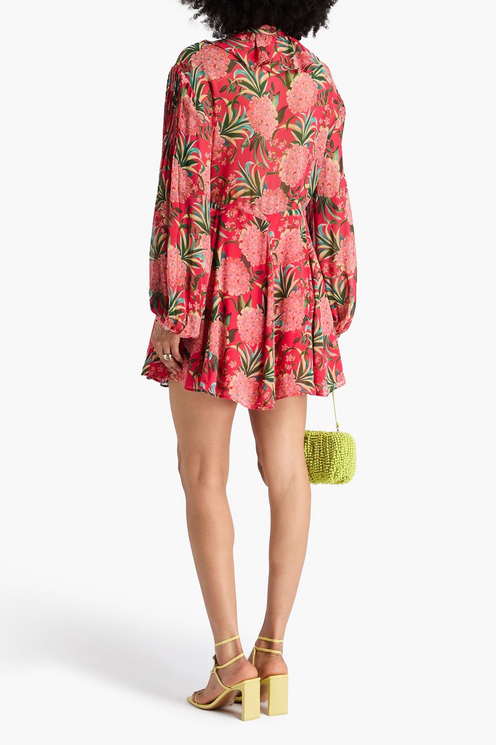 FARM RIO Minikleid aus Gaze mit Blumenprint und Rüschen