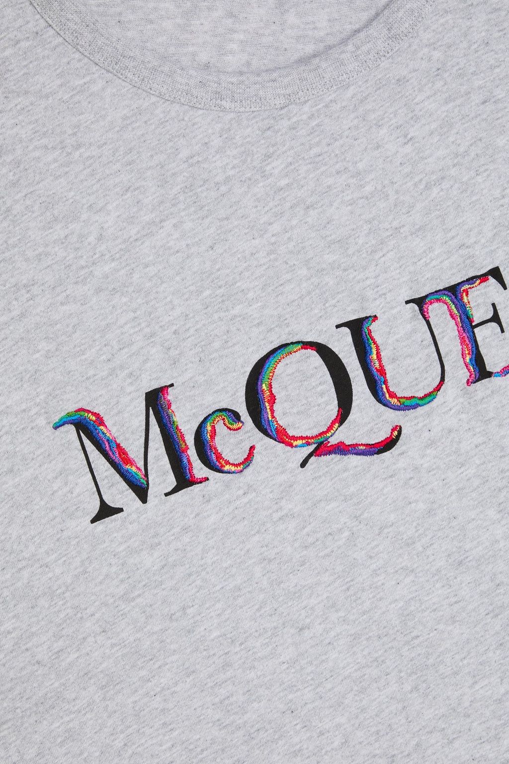 MCQUEEN Embroidered cotton-jersey T-shirt