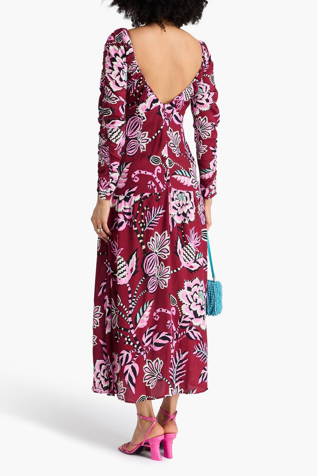 FARM RIO Midikleid aus Crêpe mit floralem Print
