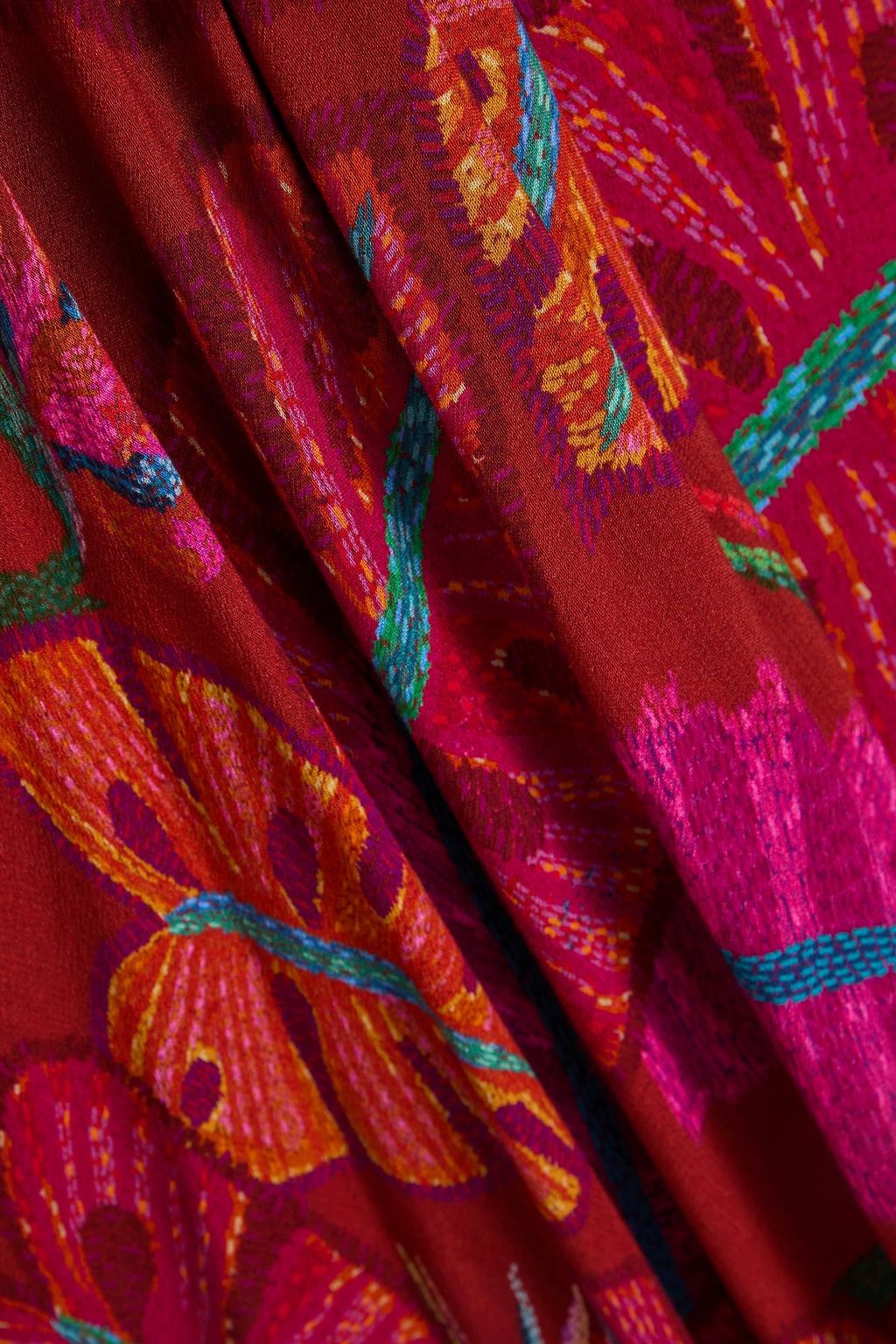 FARM RIO Drapiertes Maxikleid aus Crêpe mit Print