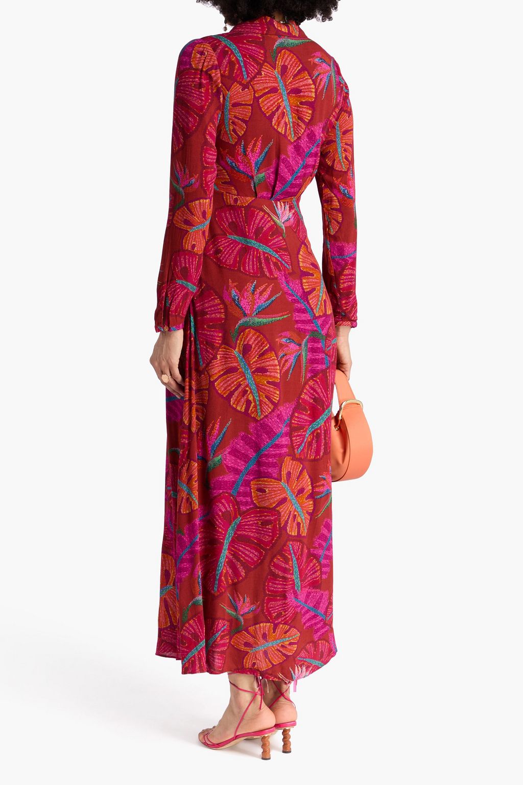 FARM RIO Drapiertes Maxikleid aus Crêpe mit Print