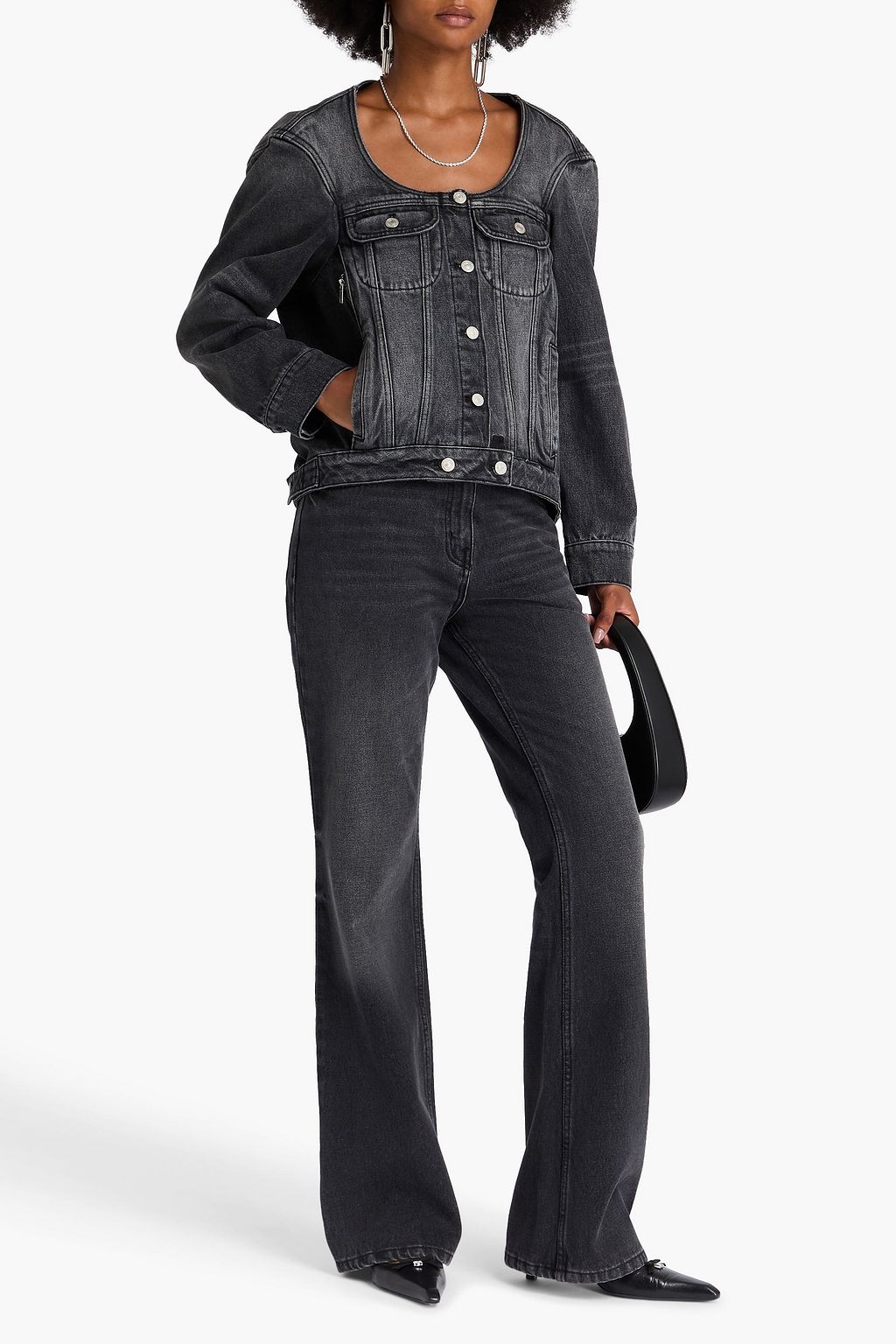 COURRÈGES Jeansjacke „Cocoon“ in ausgewaschener Optik