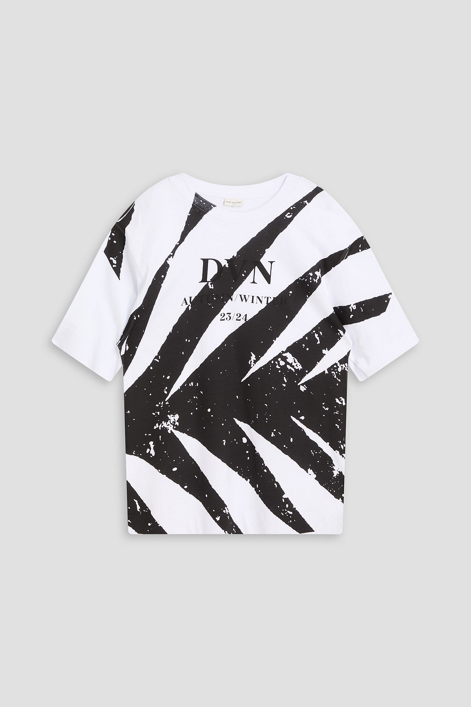 Dries Van Noten Printed Cotton-jersey T-shirt In White