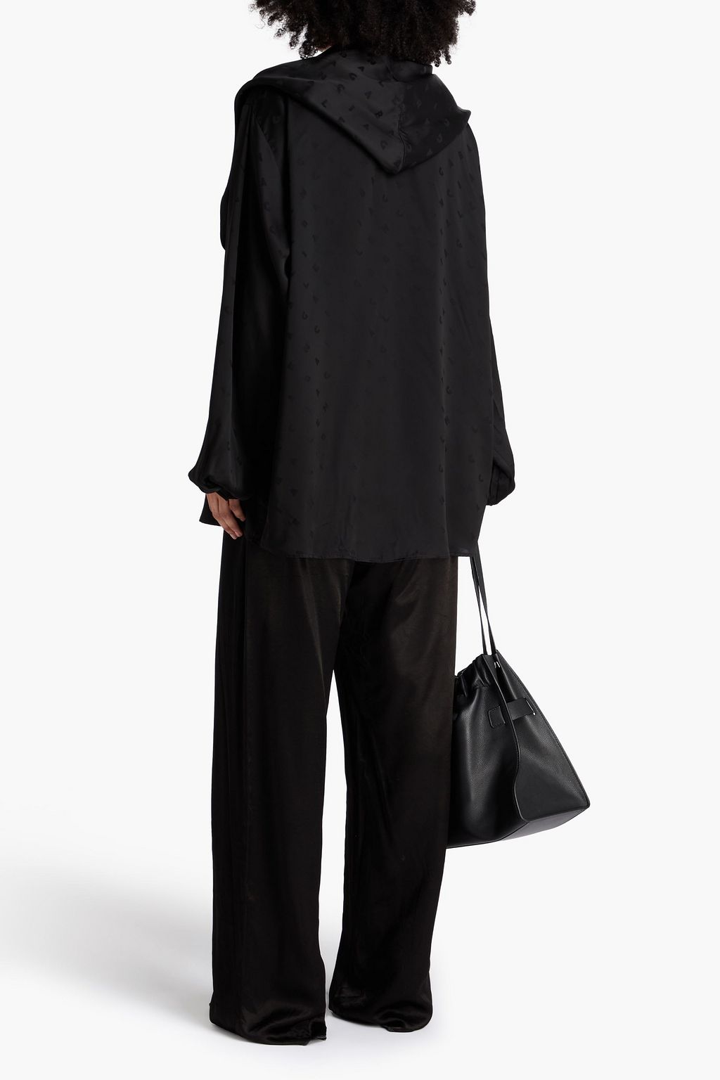 BALENCIAGA サテンジャカード フード付きシャツ