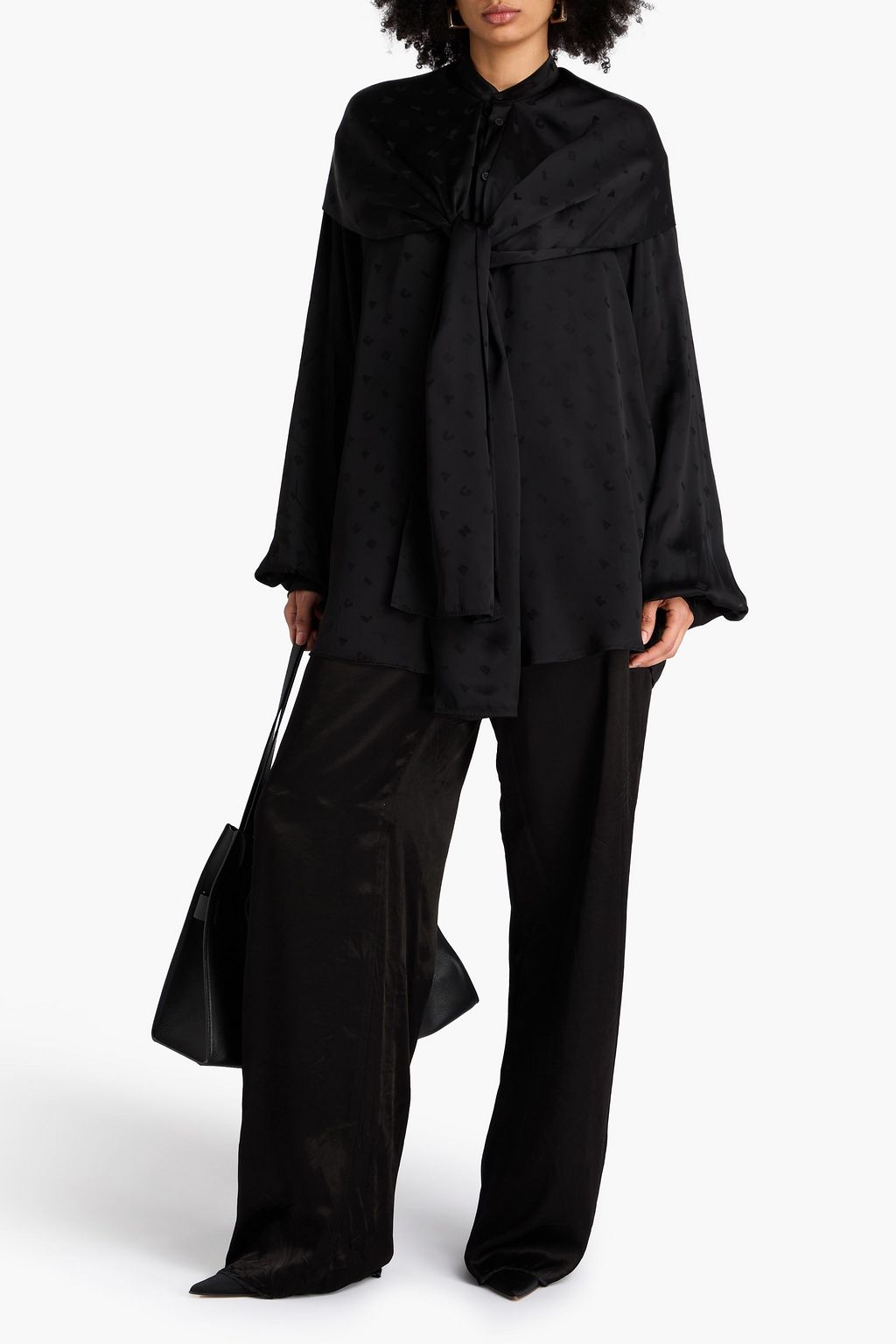 BALENCIAGA サテンジャカード フード付きシャツ
