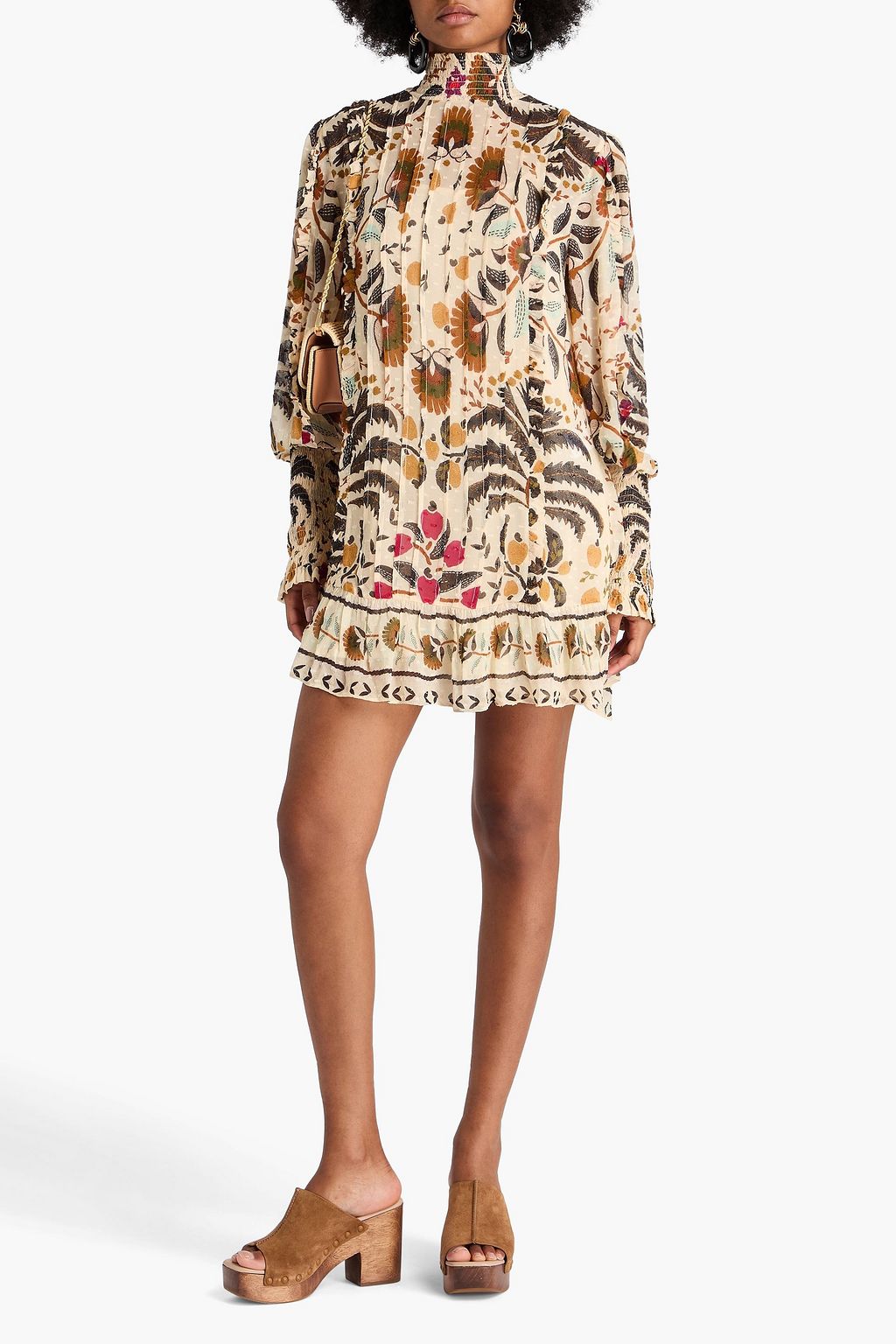 FARM RIO Minikleid aus Georgette mit Fil Coupé und Blumenprint