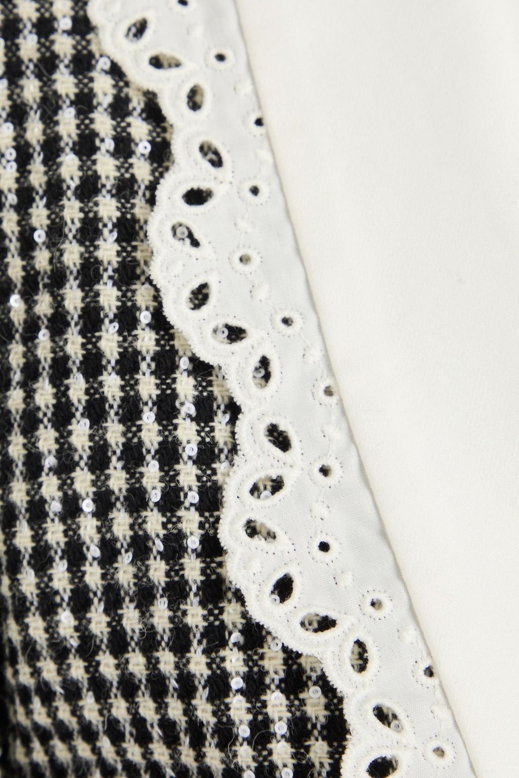 ALESSANDRA RICH Cropped gingham wool-blend tweed blazer