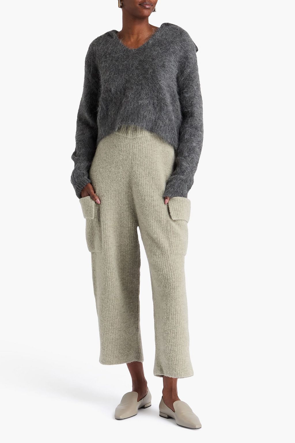 LAUREN MANOOGIAN Ribbed alpaca and wool-blend tapered pants
