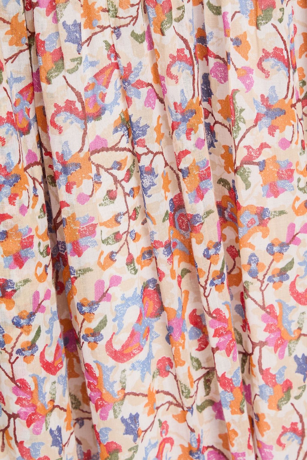 MARANT ÉTOILE Gestuftes Maxikleid „Leoniza“ aus Baumwoll-Voile mit Print