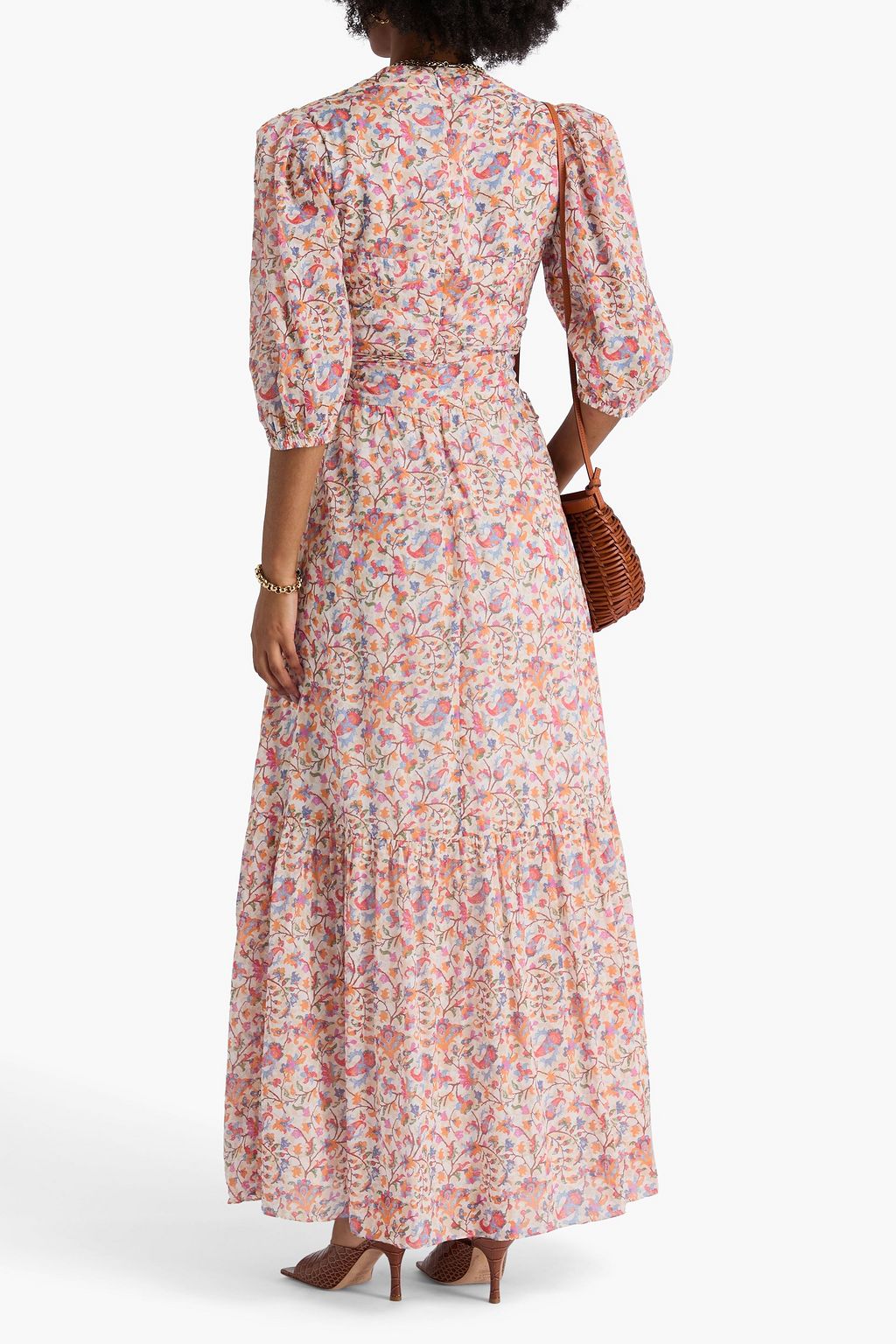 MARANT ÉTOILE Gestuftes Maxikleid „Leoniza“ aus Baumwoll-Voile mit Print