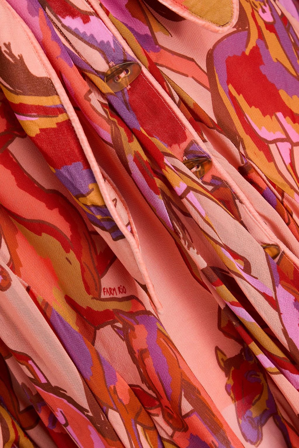 FARM RIO Hemdkleid in Minilänge aus Georgette mit Print und Gürtel